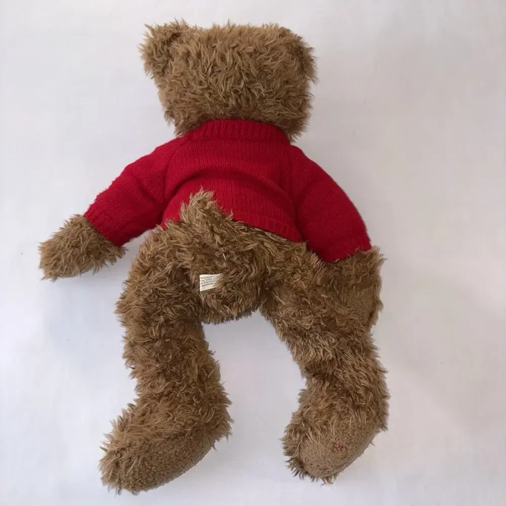 Vintage 1998 Belkie Bear Plush Teddy Stuffed Animal Red‎ Snowman Sweater Belk